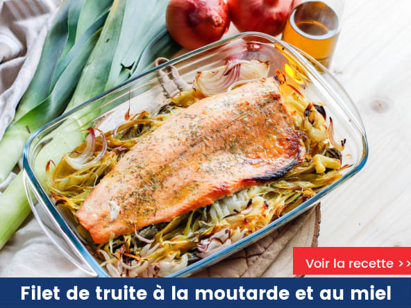 Filet de truite à la moutarde et au miel
